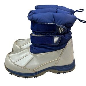L.L. Bean Kids Blue and White Snow Boots Outerwear Snow Waterproof Size 12